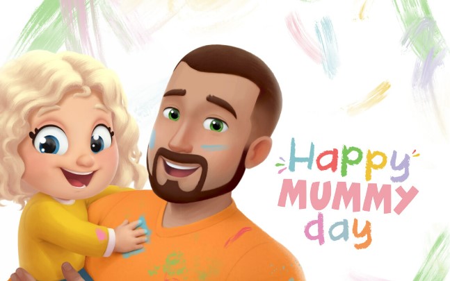 The cover of a Hooray Heroes personalised book, Happy Mummy Day.